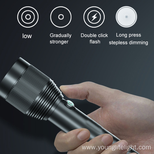 Waterproof TYPE-C chagring stepless dimming Flashlight